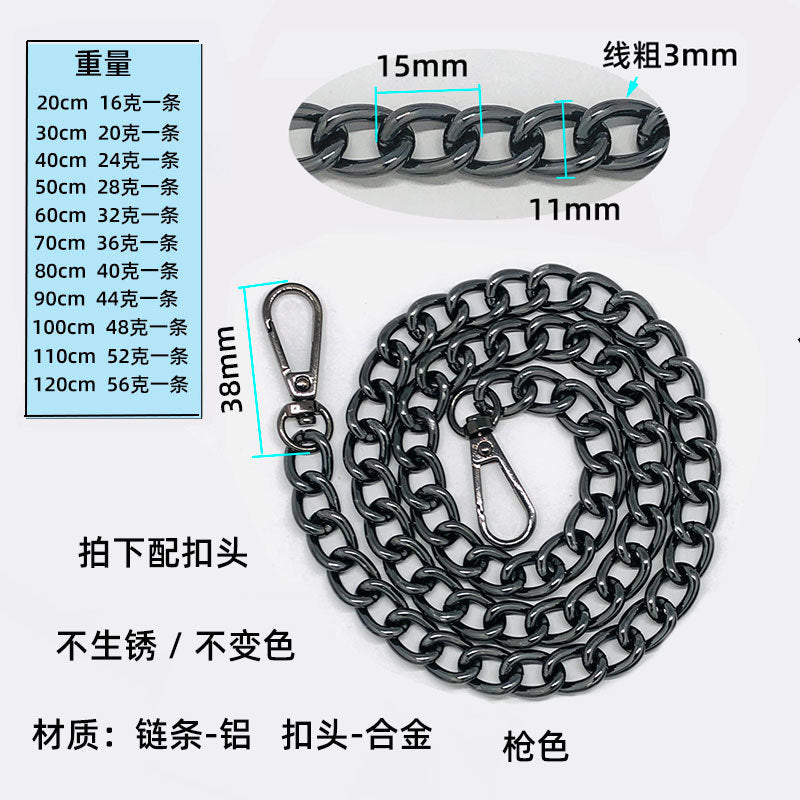Metal Bag Chain Strap – Replacement Crossbody Shoulder Strap for Handbags & Purses