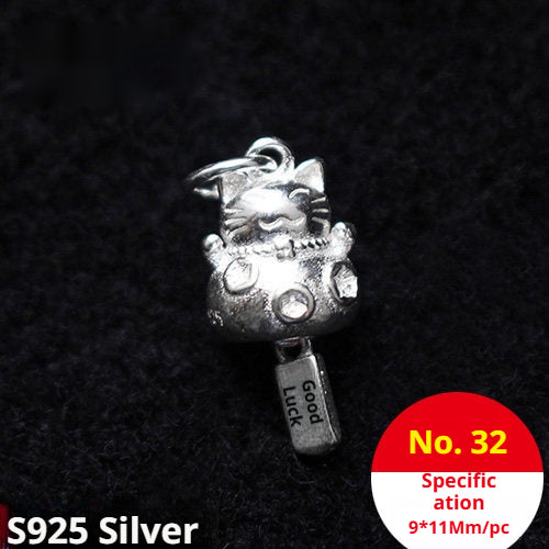 s925 Sterling Silver Pendants & Beads – 40+ Shapes for DIY Red String Bracelets, Crystal Jewelry, Handmade Weaving Accessories