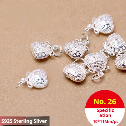 s925 Sterling Silver Pendants & Beads – 40+ Shapes for DIY Red String Bracelets, Crystal Jewelry, Handmade Weaving Accessories