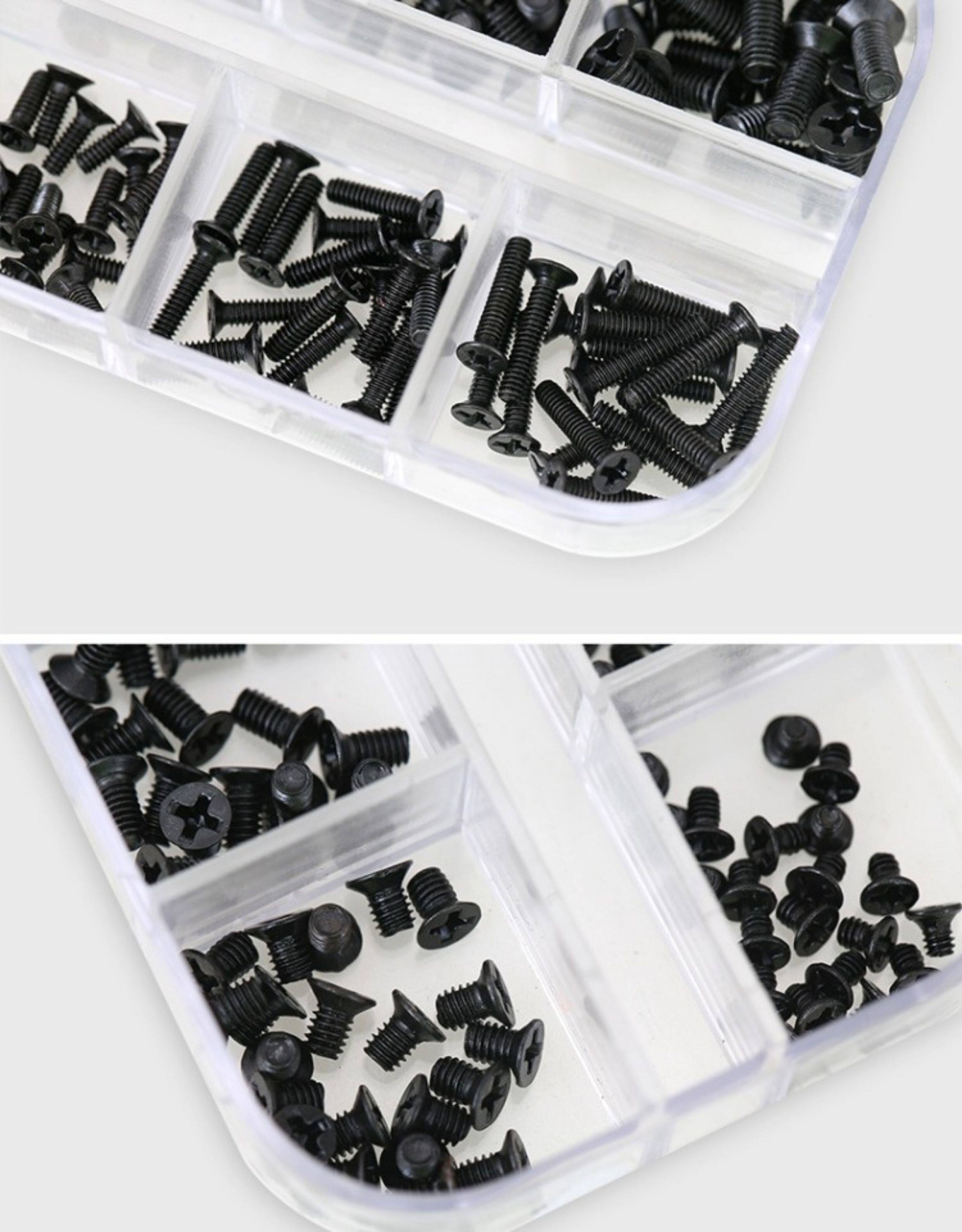 Laptop Screw Assortment Kit – M2 M2.5 M3 Notebook & SSD Screws (Nickel / Black Zinc / Stainless)
