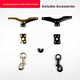 Saxophone Strap Hardware Set – Swallow Cross Bar, 5‑Hole Buckle & Metal Hook (Gold or Black)