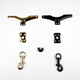 Saxophone Strap Hardware Set – Swallow Cross Bar, 5‑Hole Buckle & Metal Hook (Gold or Black)