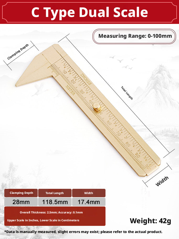 Solid Brass Mini Caliper Set – 0.1mm Accuracy, Jewelry & DIY Measurement