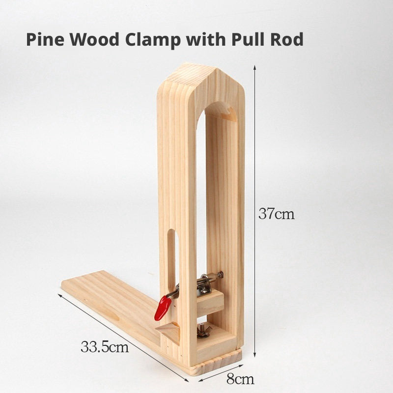 Hand‑Stitched Wood Clamp – 8 Styles for Leather Sewing (Beech/Pine, Lychee or Leather Veneer)