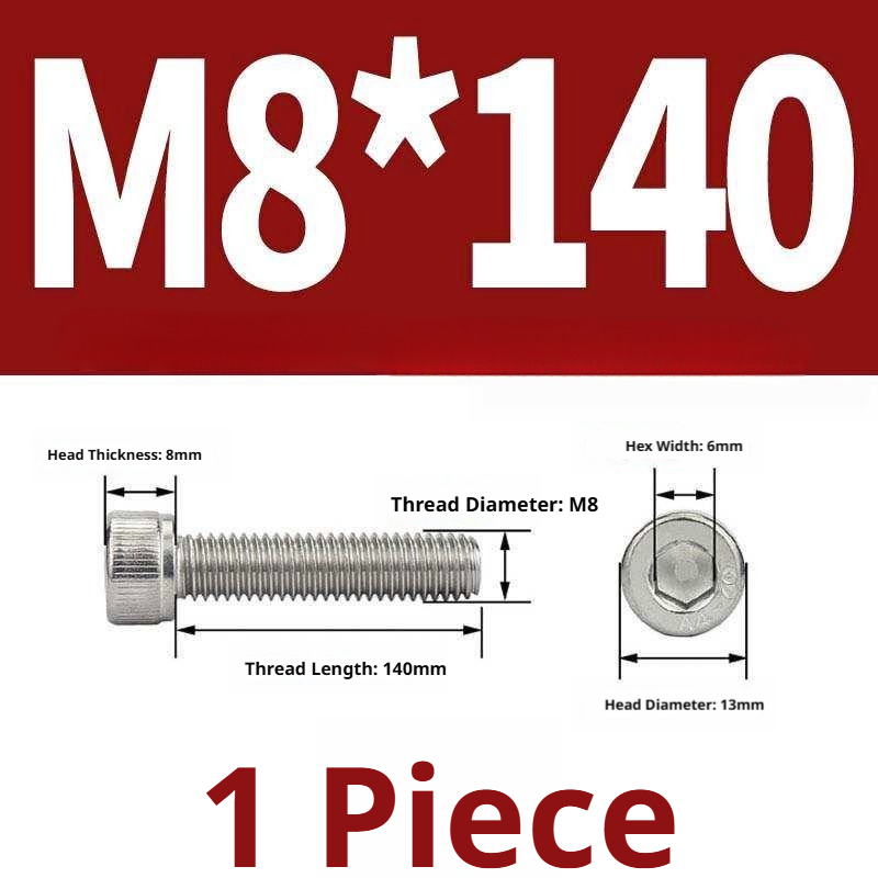 316 Stainless Steel Socket Head Cap Screws – Hex Allen Bolt, M2–M20, GB/T Standard, 4.8 Grade