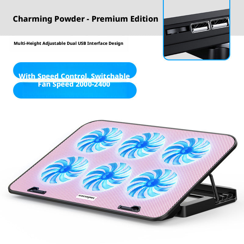 Laptop Cooling Pad with Fan Speed Control & Adjustable Stand – Quiet Cooler for 14–15.6" Gaming Laptops, Compatible with MacBook, Dell, ASUS, Lenovo, HP