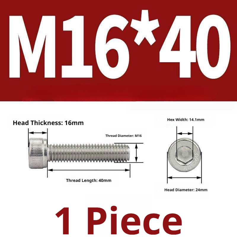 316 Stainless Steel Socket Head Cap Screws – Hex Allen Bolt, M2–M20, GB/T Standard, 4.8 Grade
