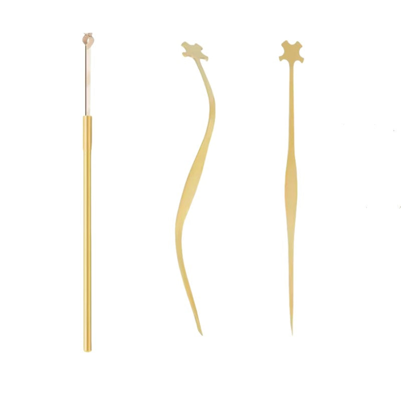 Violin Cello Bass Sound Post Tool Set Brass Setter Clip Ruler