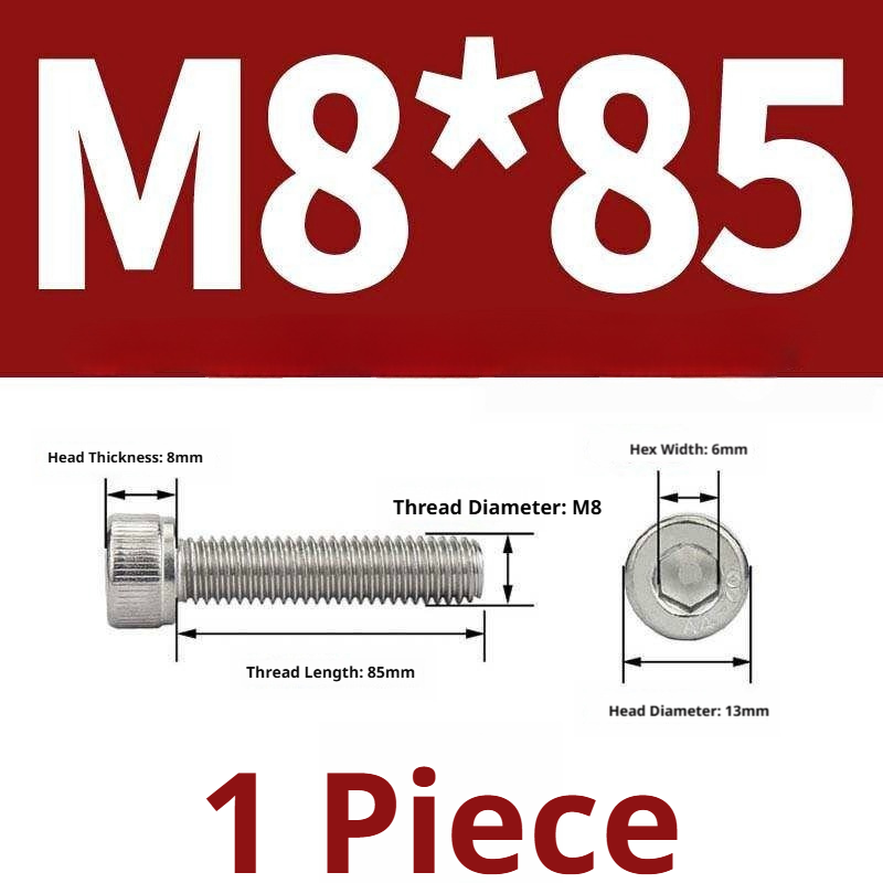 316 Stainless Steel Socket Head Cap Screws – Hex Allen Bolt, M2–M20, GB/T Standard, 4.8 Grade