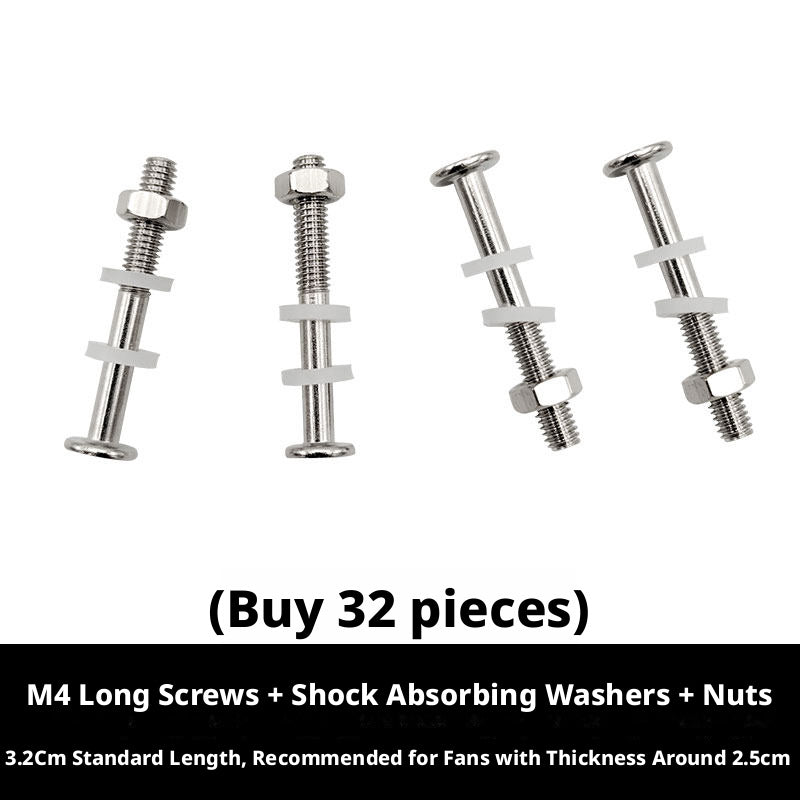PC Case Fan Screws Kit – M3.5 M4 M5 Fan Mounting Screws with Nuts & Anti - Vibration Washers - HomeDIYer