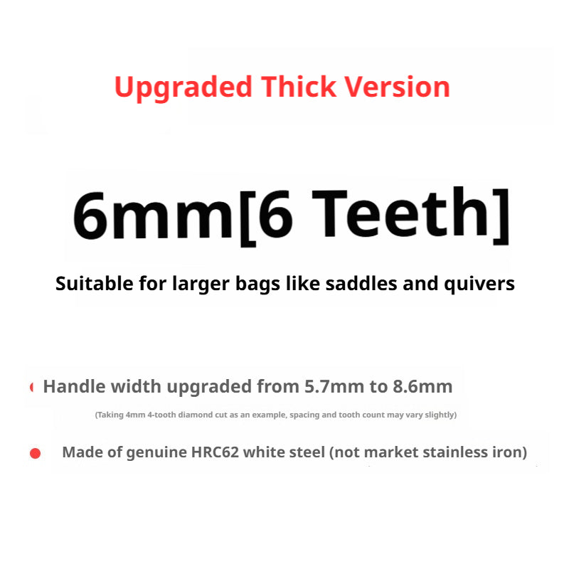 White Steel Diamond Chisel Set – 3/4/5/6mm Spacing, 1/2/4/6 Teeth for Leather Stitching