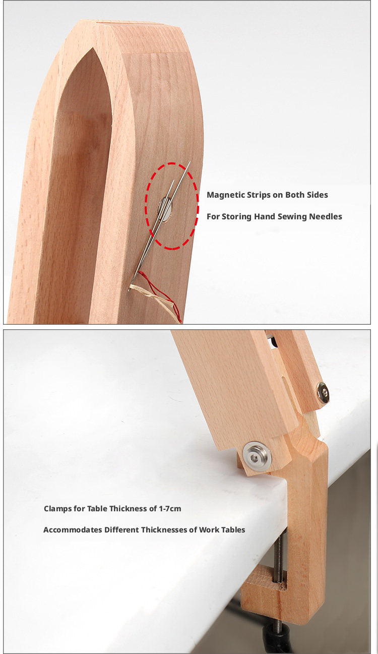 Hand‑Stitched Wood Clamp – 8 Styles for Leather Sewing (Beech/Pine, Lychee or Leather Veneer)