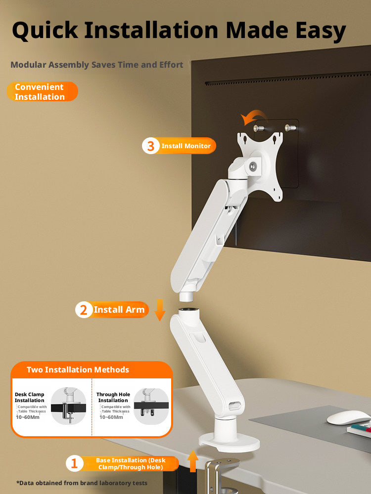 Gas Spring Monitor Arm – 17–35 Inch, 2–9 kg, 360° Swivel, Clamp & Grommet Mount