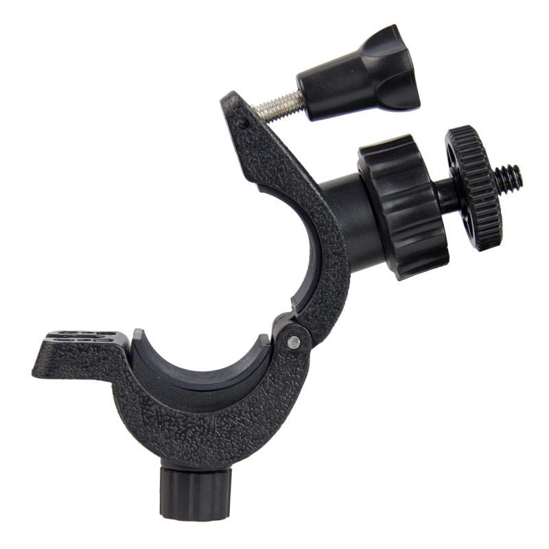 Bike Handlebar Clamp Mount with 1/4" Ball Head — 360° Rotating, Fits 15–30mm Tubes - HomeDIYer