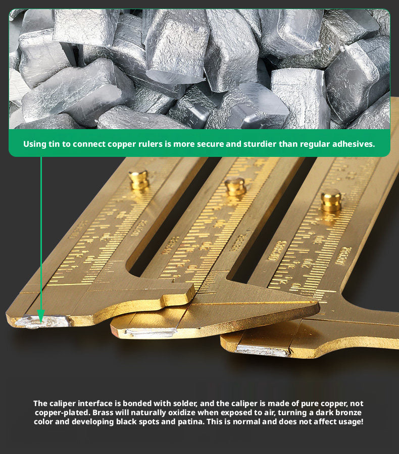 Solid Brass Mini Caliper Set – 0.1mm Accuracy, Jewelry & DIY Measurement