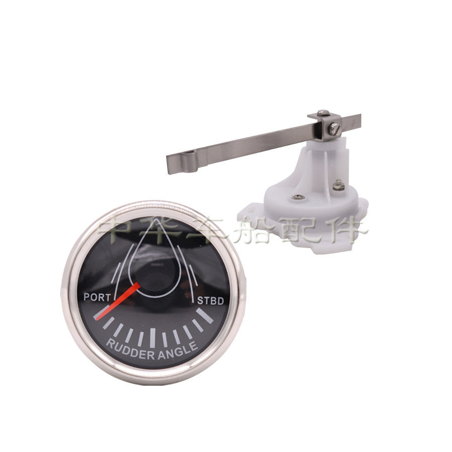 Marine Rudder Angle Indicator Gauge & Sensor – 316 SS Bezel, IP67, 12V/24V for Yachts, Speedboats & Fishing Boats
