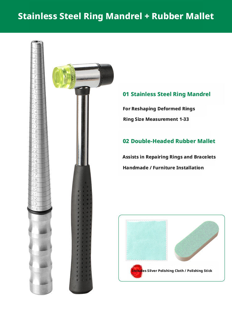 Bracelet & Ring Shaping Kit – Jewelry Repair Tools with Rubber Mallet