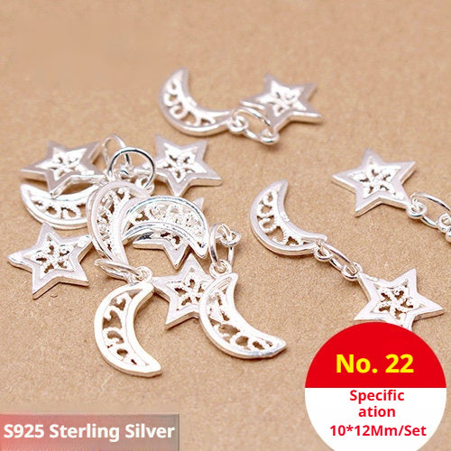 s925 Sterling Silver Pendants & Beads – 40+ Shapes for DIY Red String Bracelets, Crystal Jewelry, Handmade Weaving Accessories