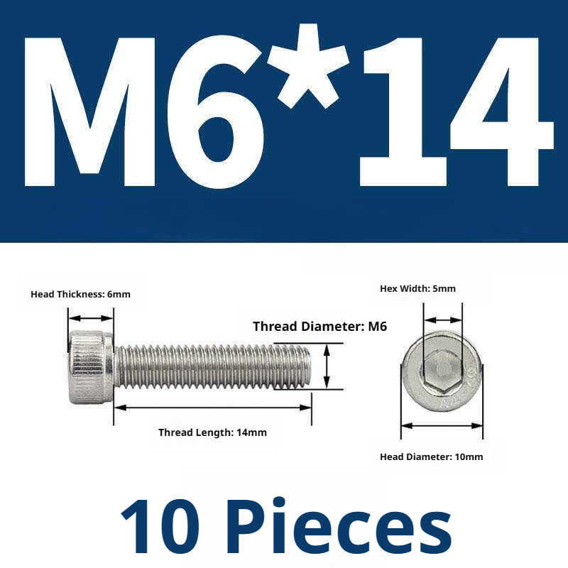 316 Stainless Steel Socket Head Cap Screws – Hex Allen Bolt, M2–M20, GB/T Standard, 4.8 Grade