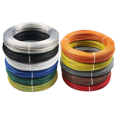 0.12~10mm2 PTFE Silver-plated Copper Stranded Electrical Wire Cable Audio Wire White-Black
