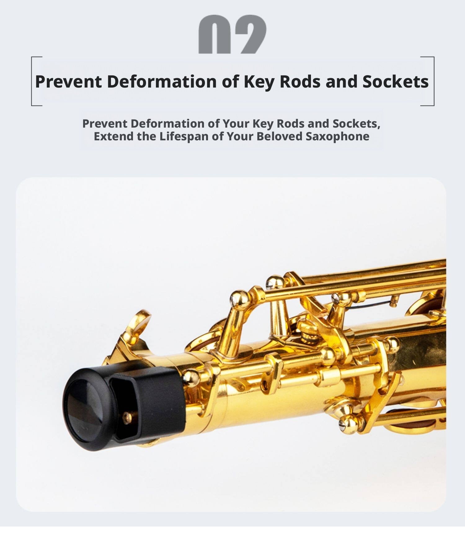 Saxophone Neck & Key Rod Protector Plug – Zhongsa for Alto/Tenor, Cisa for Soprano (Prevents Deformation)