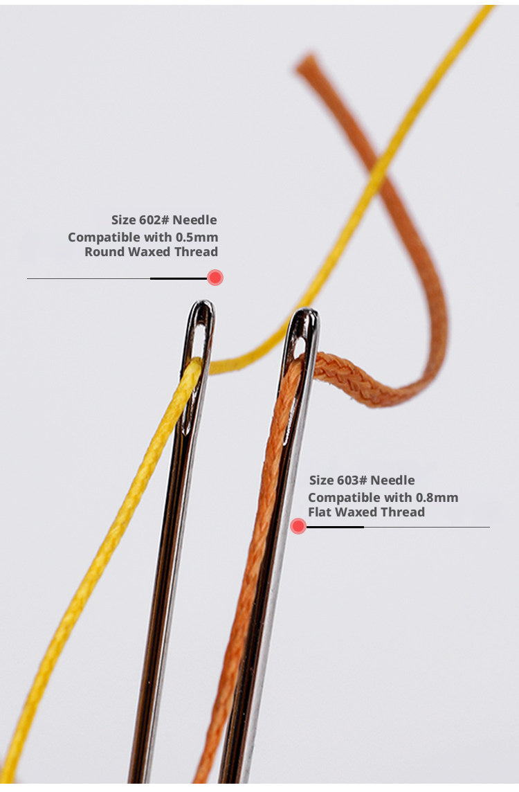 Leather Round Head Needle – Hand Sewing Needles for Saddle Stitch (French 304# / 602# / 603# / 605#)