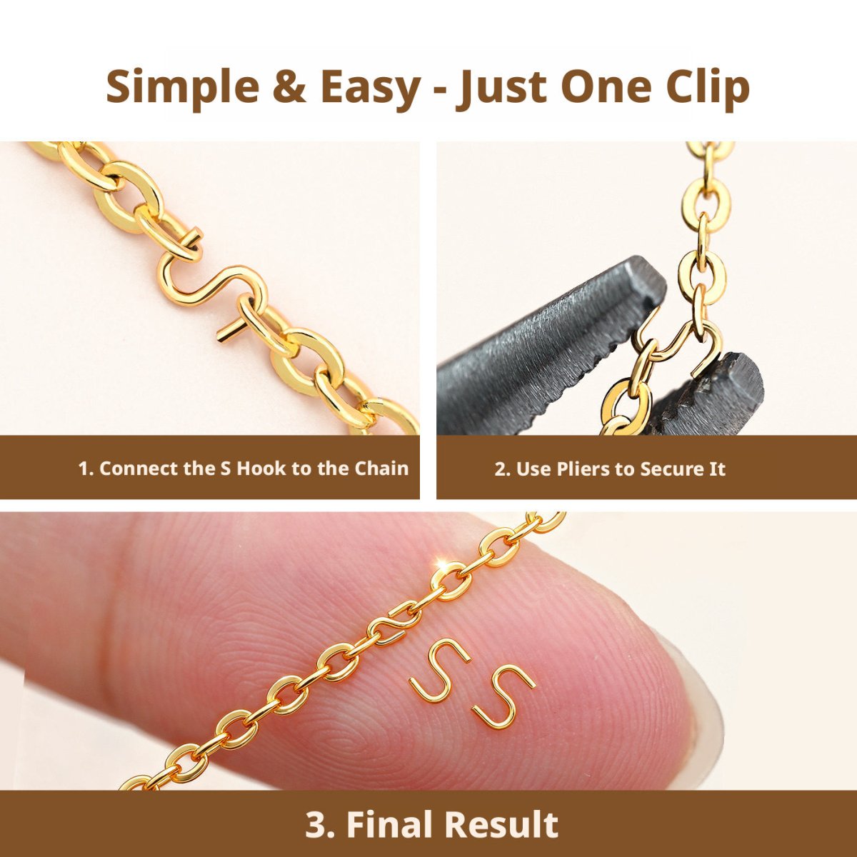 S - Type Necklace Repair Buckle – No Soldering, Invisible Fix in 5 Seconds - HomeDIYer
