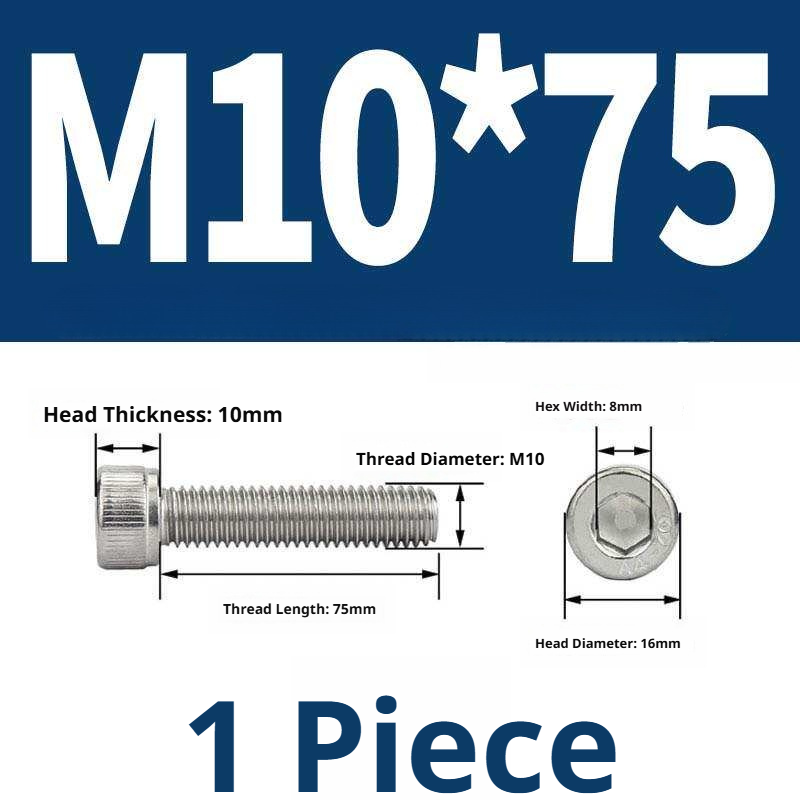316 Stainless Steel Socket Head Cap Screws – Hex Allen Bolt, M2–M20, GB/T Standard, 4.8 Grade