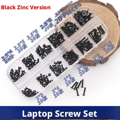 Laptop Screw Assortment Kit – M2 M2.5 M3 Notebook & SSD Screws (Nickel / Black Zinc / Stainless)
