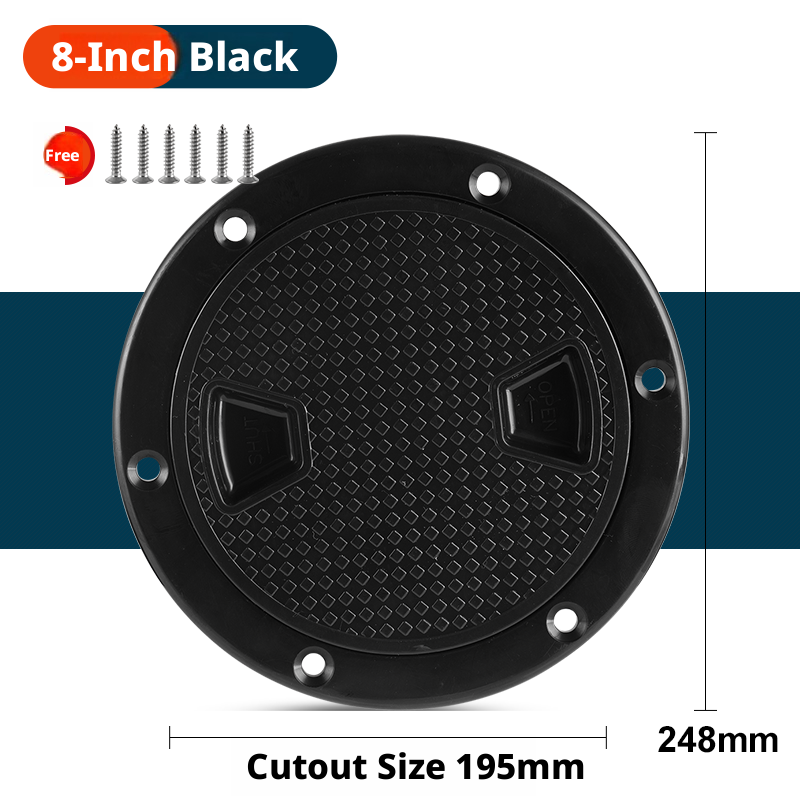Boat Deck Hatch Cover — Round & Square ABS Inspection Port with Rubber Seal