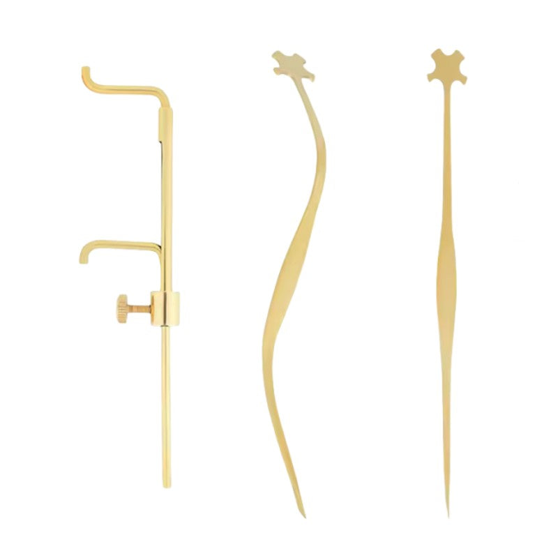 Violin Cello Bass Sound Post Tool Set Brass Setter Clip Ruler