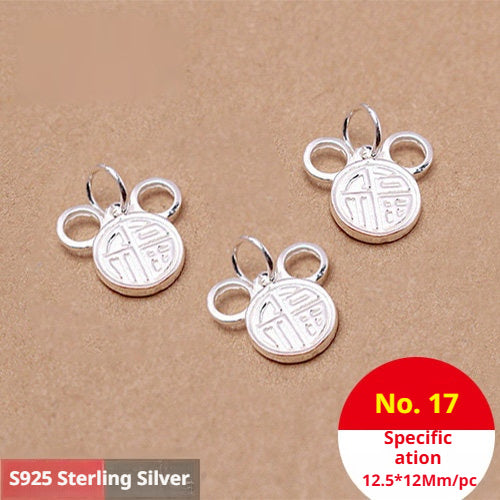 s925 Sterling Silver Pendants & Beads – 40+ Shapes for DIY Red String Bracelets, Crystal Jewelry, Handmade Weaving Accessories