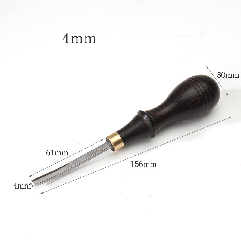 Leather Roughing Scraper Tool – Purple Sandalwood Handle Stainless Steel Blade, Curved & Flat