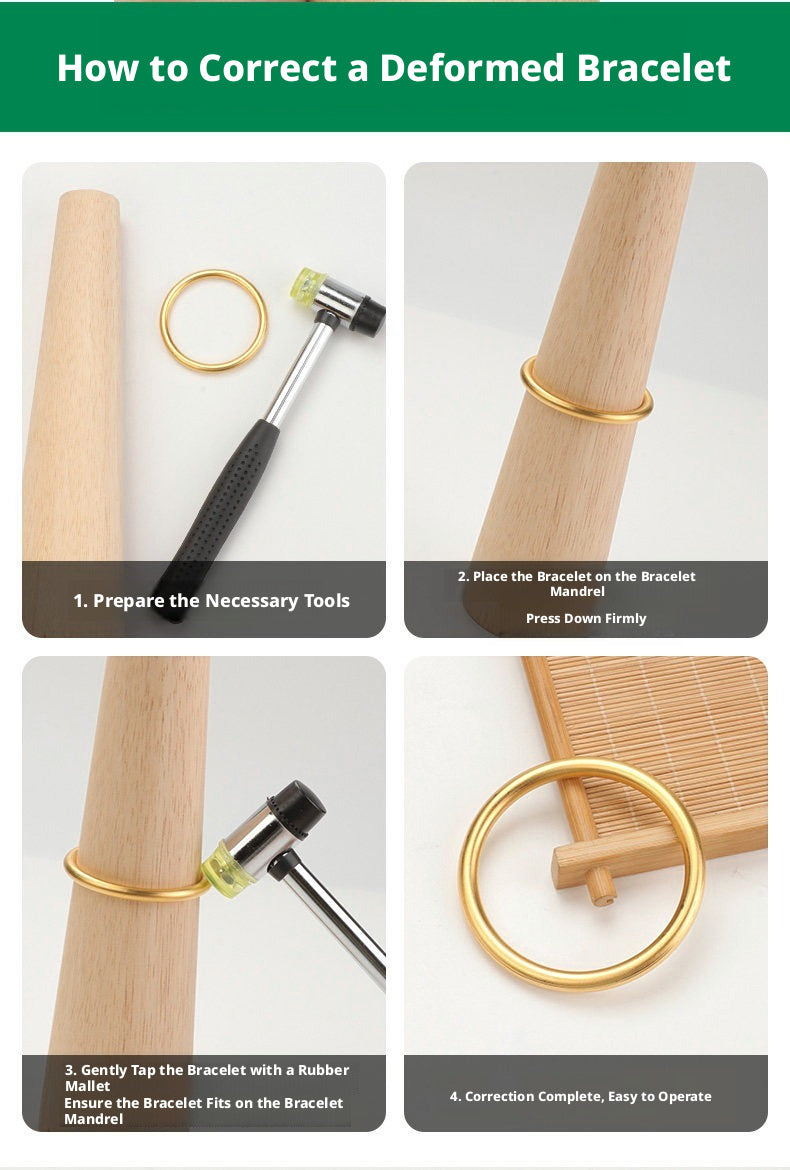 Bracelet & Ring Shaping Kit – Jewelry Repair Tools with Rubber Mallet