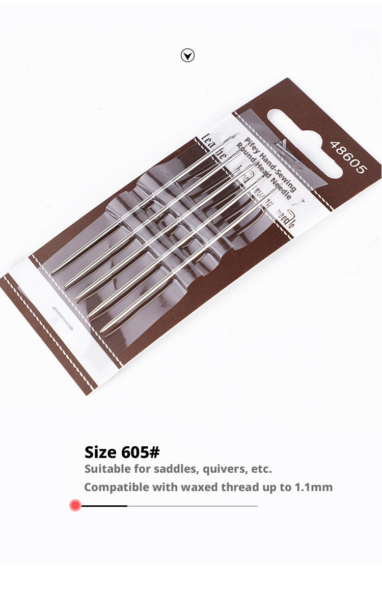 Leather Round Head Needle – Hand Sewing Needles for Saddle Stitch (French 304# / 602# / 603# / 605#)