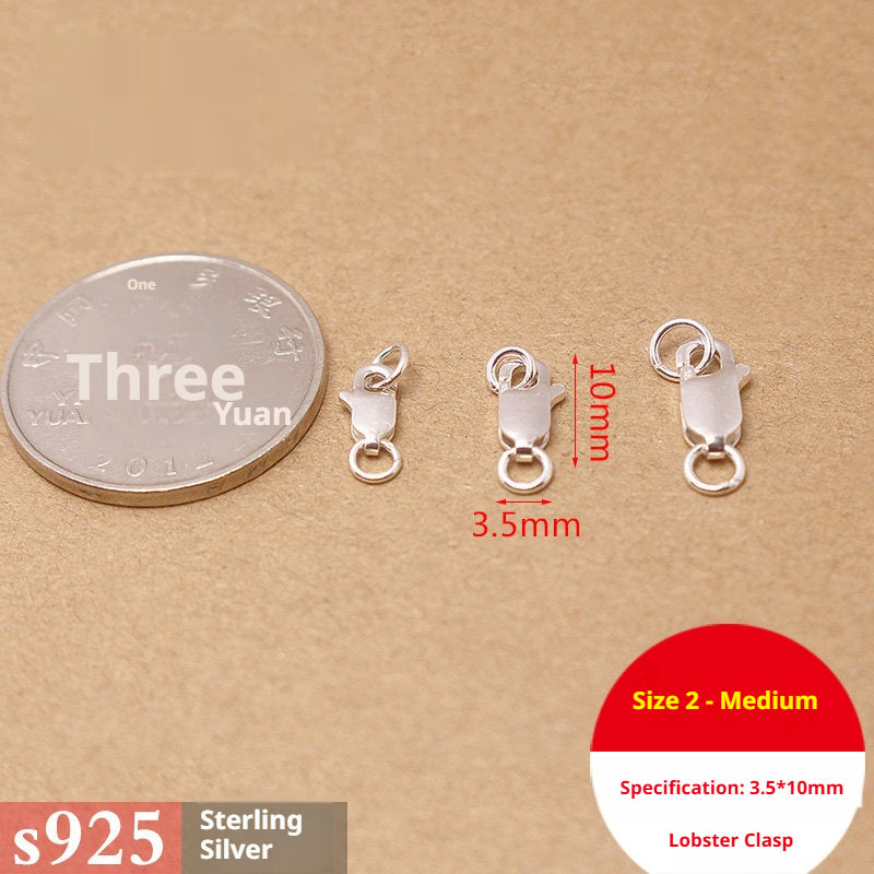 s925 Sterling Silver Clasps – Spring Ring, Lobster, Question Hook, S & W Clasps for DIY Bracelets, Necklaces, Jewelry Making (Multiple Sizes)