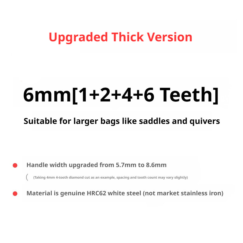 White Steel Diamond Chisel Set – 3/4/5/6mm Spacing, 1/2/4/6 Teeth for Leather Stitching