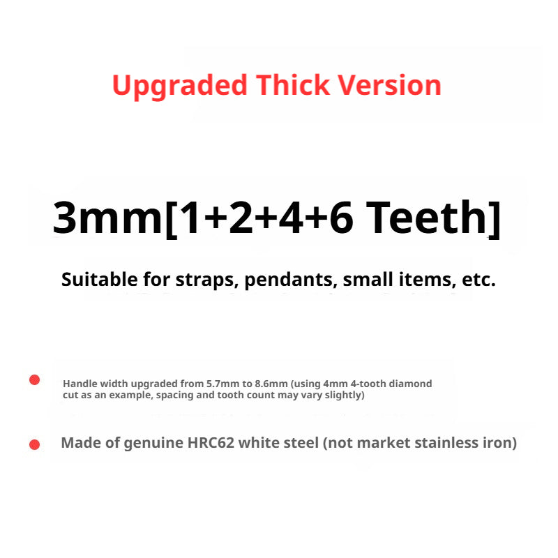 White Steel Diamond Chisel Set – 3/4/5/6mm Spacing, 1/2/4/6 Teeth for Leather Stitching