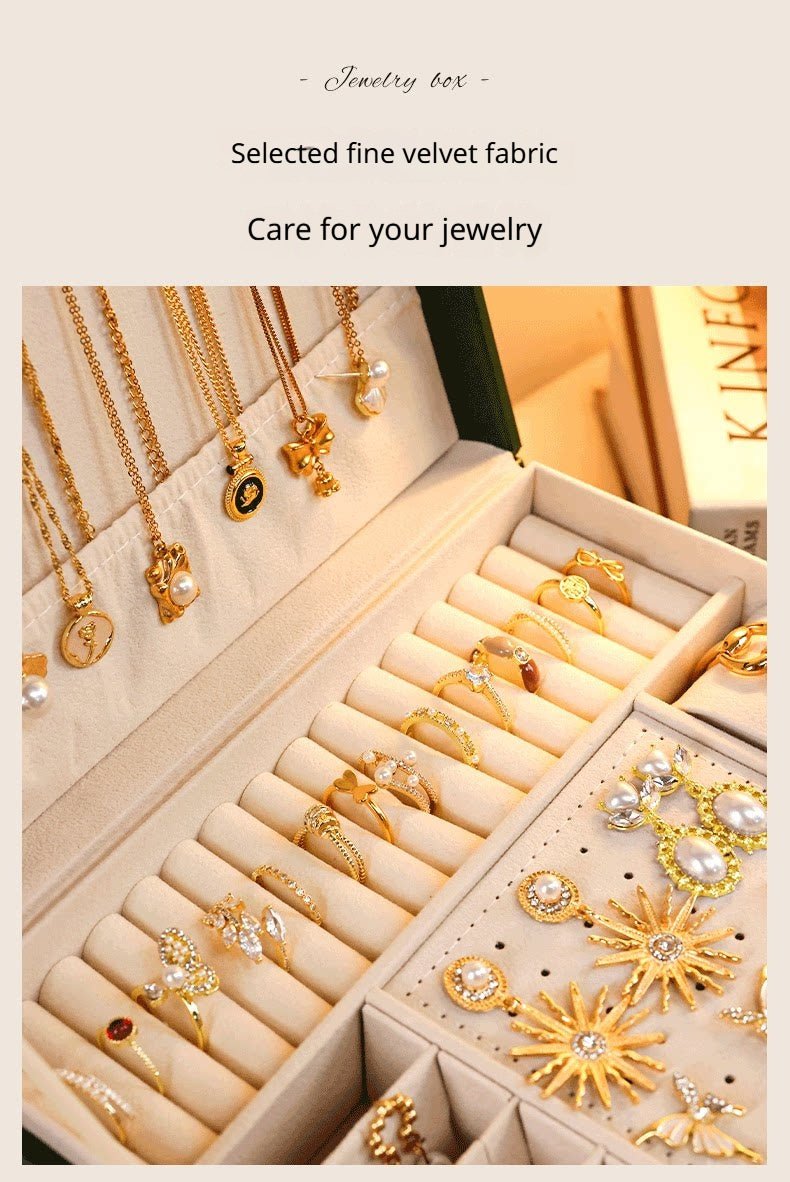 Medieval - Style Large Capacity Jewelry Box – 3 Layers, Lock, Watch Pillow - HomeDIYer