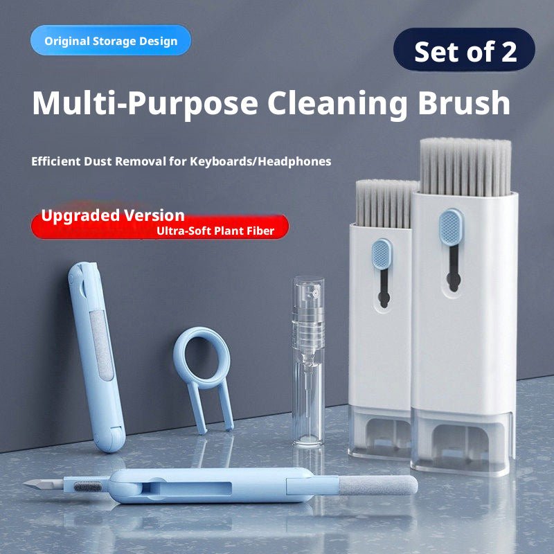 7 - in - 1 Keyboard Cleaning Kit – Soft Brush, Keycap Puller & Earbud Cleaner for Laptop, PC & Desk | Choose Blue or Pink - HomeDIYer