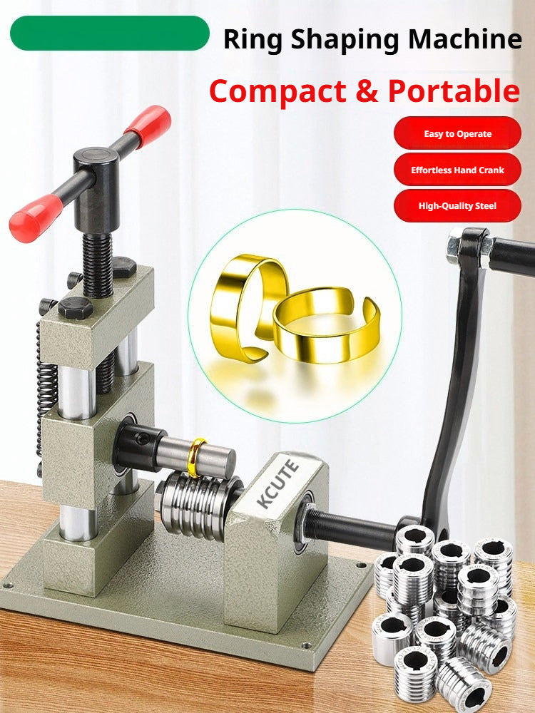 KCUTE Manual Ring Shaping Machine – 40+ Roller Wheels, for Gold/Silver