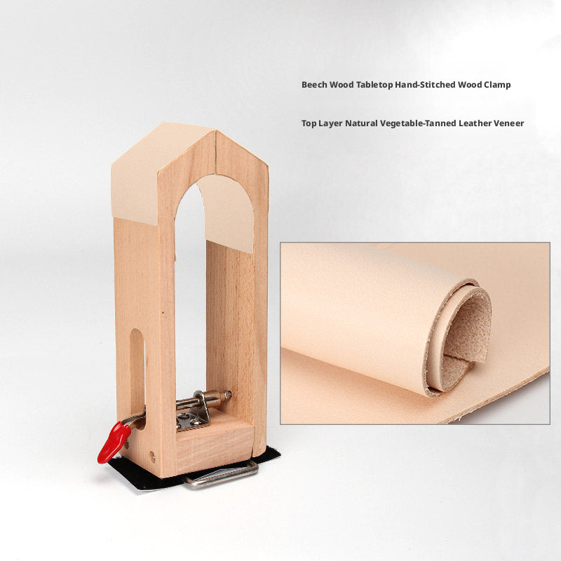 Hand‑Stitched Wood Clamp – 8 Styles for Leather Sewing (Beech/Pine, Lychee or Leather Veneer)