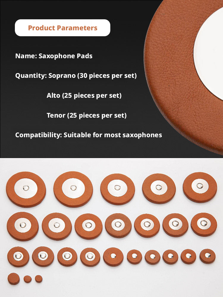 Saxophone Sheepskin Key Pads — Alto, Tenor & Soprano Sax Repair Cushions Set