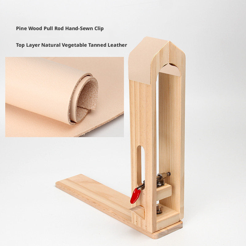 Hand‑Stitched Wood Clamp – 8 Styles for Leather Sewing (Beech/Pine, Lychee or Leather Veneer)