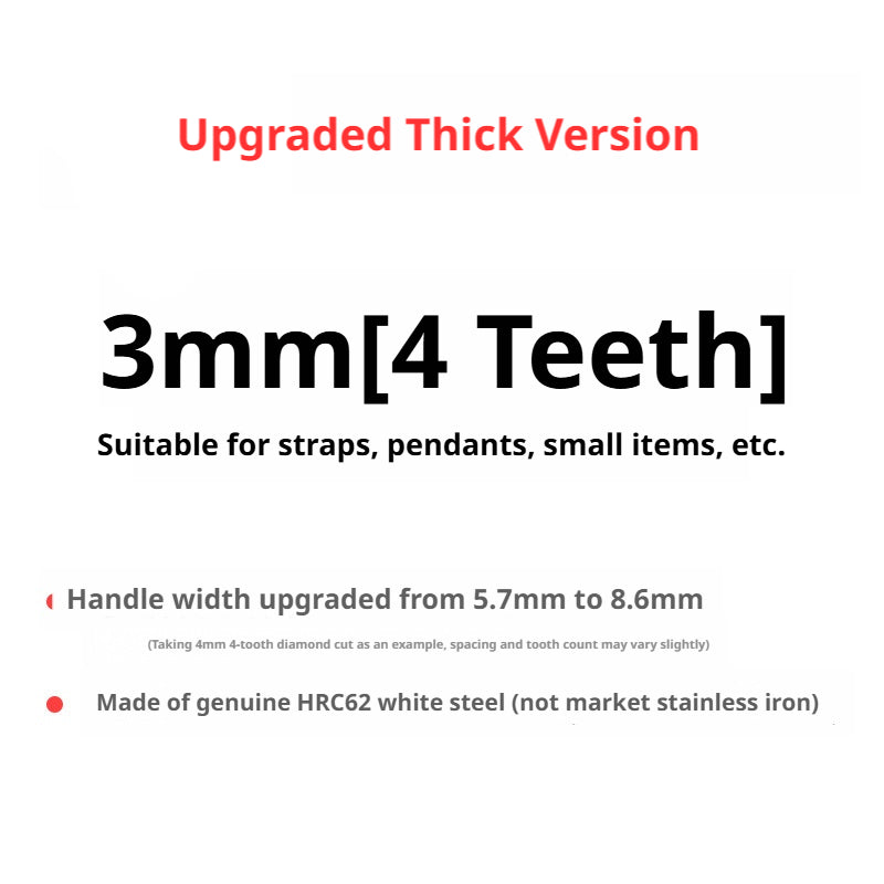 White Steel Diamond Chisel Set – 3/4/5/6mm Spacing, 1/2/4/6 Teeth for Leather Stitching
