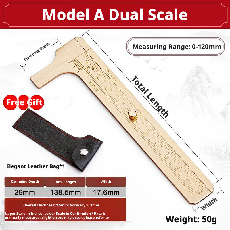 Solid Brass Mini Caliper Set – 0.1mm Accuracy, Jewelry & DIY Measurement