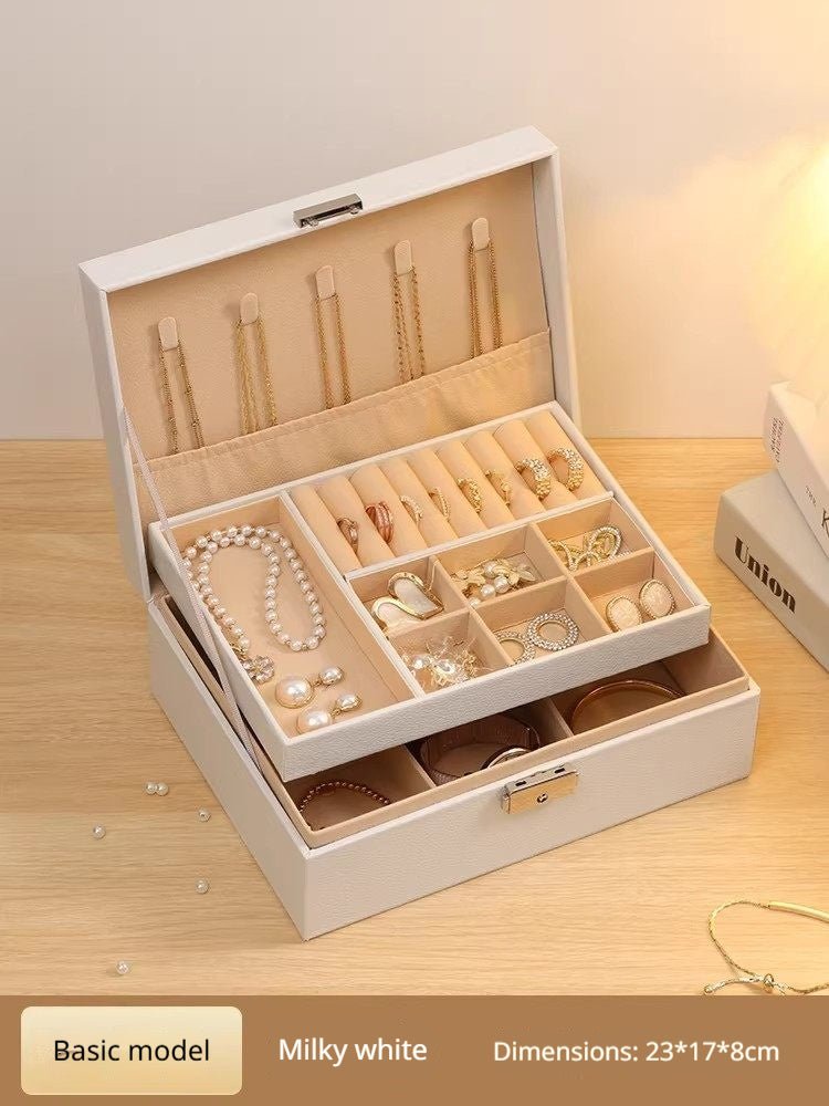 Medieval - Style Large Capacity Jewelry Box – 3 Layers, Lock, Watch Pillow - HomeDIYer