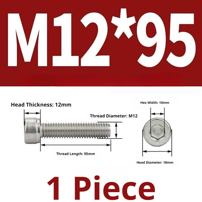 316 Stainless Steel Socket Head Cap Screws – Hex Allen Bolt, M2–M20, GB/T Standard, 4.8 Grade