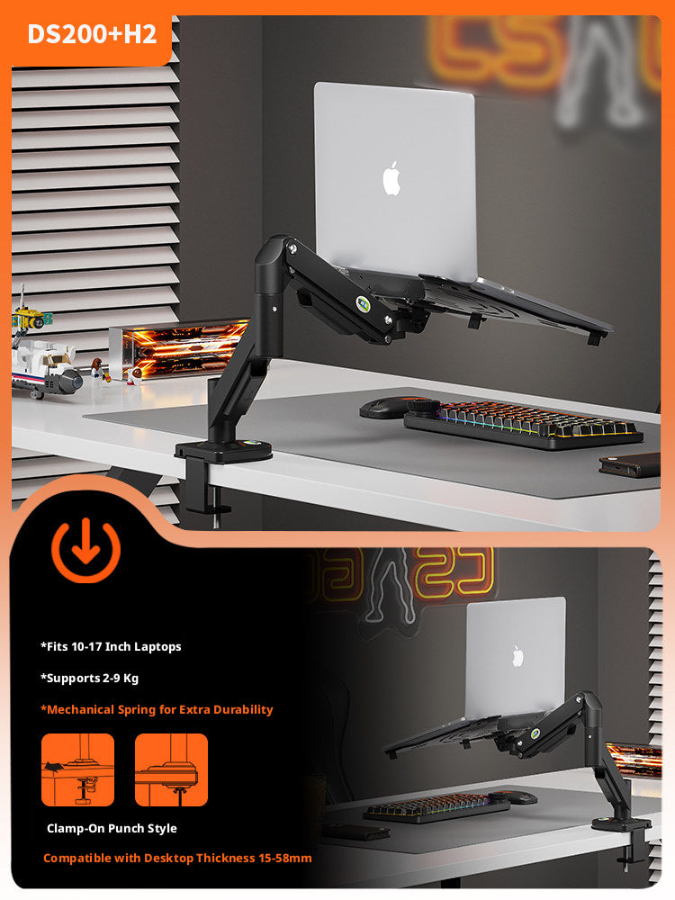 DS110 Monitor Arm – Gas Spring Desk Mount, 17–40 Inch, 3–15 kg, VESA 75×75 & 100×100, Clamp & Grommet