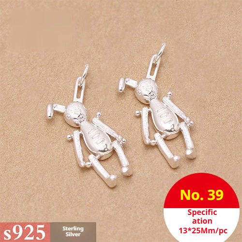 s925 Sterling Silver Pendants & Beads – 40+ Shapes for DIY Red String Bracelets, Crystal Jewelry, Handmade Weaving Accessories